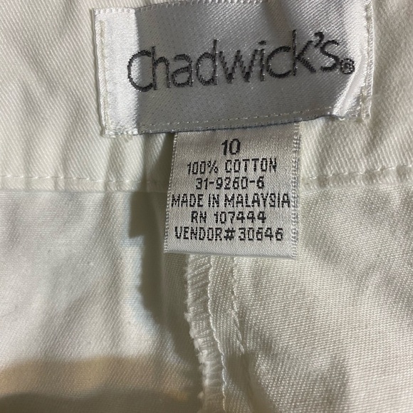 Chadwicks winter white cropped pants women’s size 10, 100% cotton - Picture 4 of 8